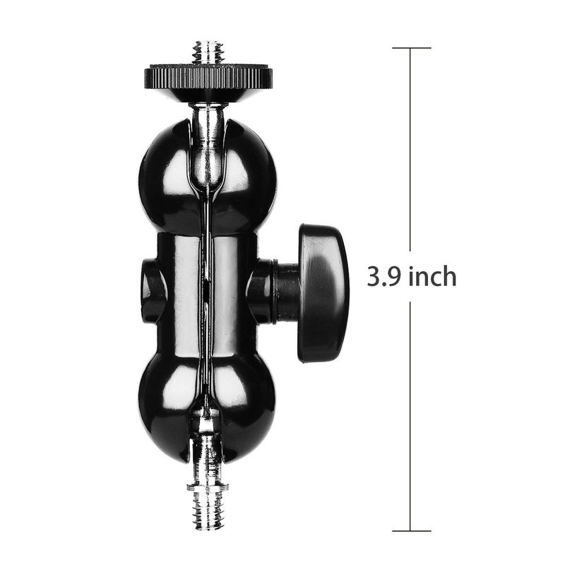 SLOW DOLPHIN Super Clamp w/1/4 and 3/8 Thread - Double Ballhead Arm Adapter - DSLR Camera/Field Monitor/LED Mount - Image 4